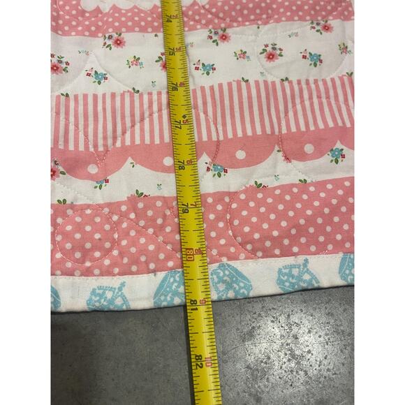 Riley Blake The Good Life Quilt, White-Pink, Blanket, Floral Design, Kids Room - Picture 7 of 8